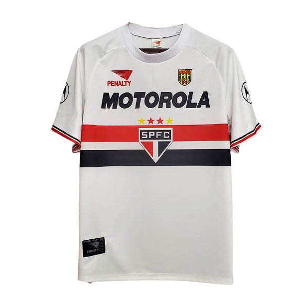 Camiseta São Paulo Replica Primera Ropa Retro 1999 2000 Blanco